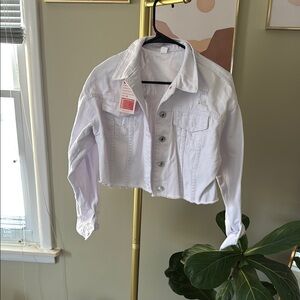 White Cropped Denim Jacket